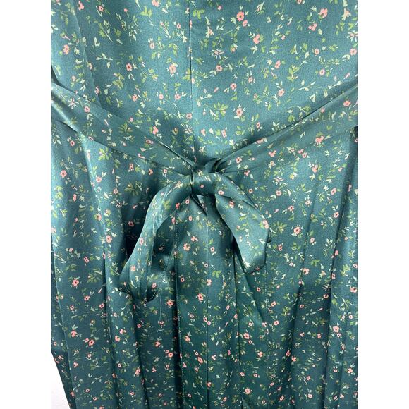 NWT Reformation Kaye Silk Dress Maxi Coriander Fairy Green Floral Sz 22 Babydoll - Picture 8 of 16